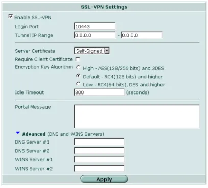 Figure 2: Edit SSL VPN settings