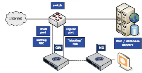 Figure  1-5- Example Sniffing Topology – via SPAN (mirror) Port 