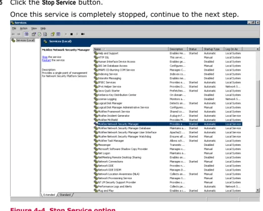 Figure 4-4  Stop Service option