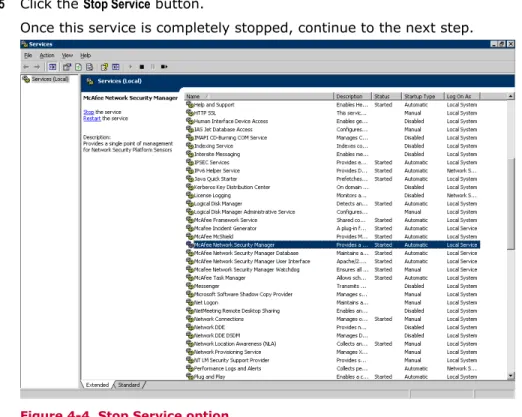 Figure 4-4  Stop Service option