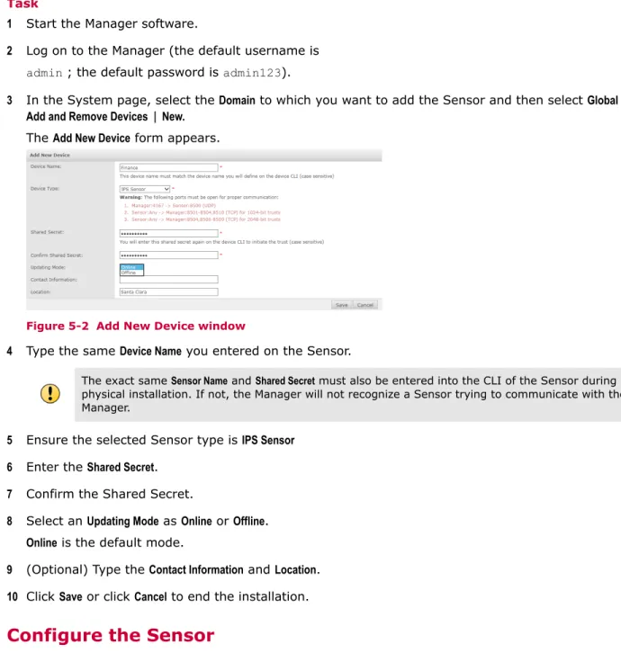 Figure 5-2  Add New Device window