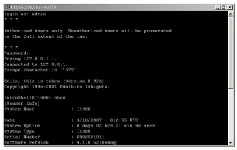 Figure 6-2  CLI window