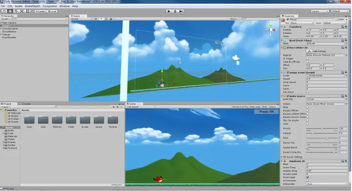 Figure 4.The game being developed within the Unity environment.