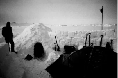 Figure 11-1: A snow wall. (photo by Tim Cully)