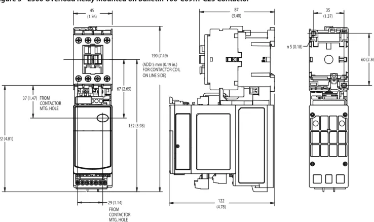 Figure 5 - E300 Overload Relay Mounted on Bulletin 100-C09…-C23 Contactor