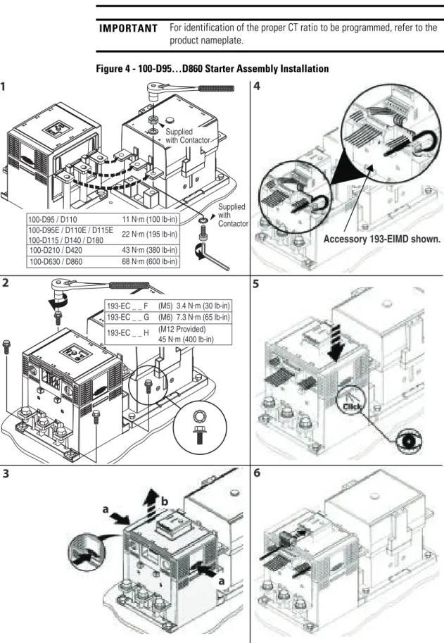 Figure 4 - 100-D95…D860 Starter Assembly Installation