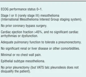 Table 1. — Patient Selection Criteria for EPP