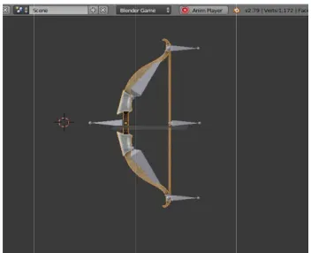 Fig. 8: Rigging process with bone on bow and string