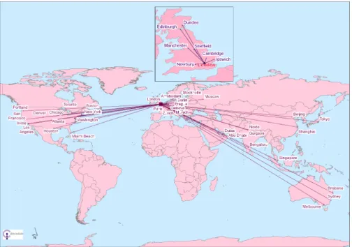 Fig. 15 Micro-global connections (sample of 10 ‘creative digital’ firms) 