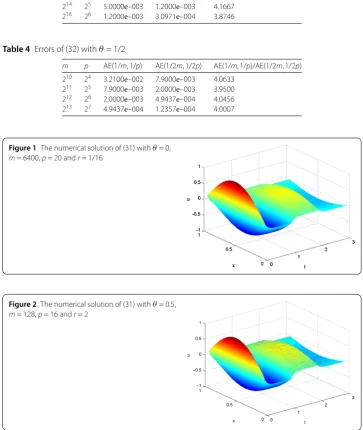 Table 4 Errors of (32) with θ = 1/2