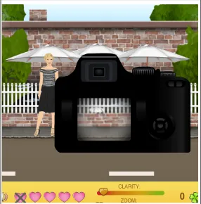 Figure 
  6-­‐16 
  Screen 
  shot 
  of 
  the 
  controls 
  for 
  the 
  Celebrity 
  Snapshot 
  mini 
  game 
  on 
  Stardoll 
  