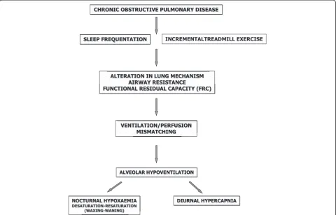 Figure 1 Pathophysiological effects of sleep on respiration in COPD patients with chronic nocturnal hypoxaemia.
