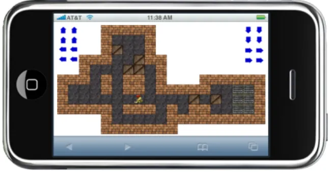 Figure 1. Ristretto  Mobile : an iPhone running an  end-user developed game 