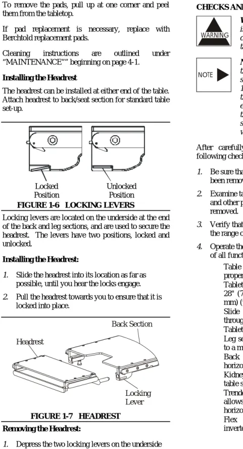 FIGURE 1-6  LOCKING LEVERS 