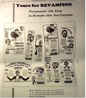 Figure 7: Suggestions for ad campaign for One Hour with You (1932).