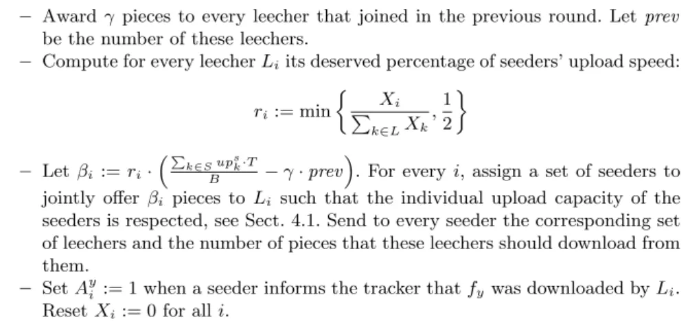 Fig. 4. The protocol of the tracker with procedure RewardLeechers.