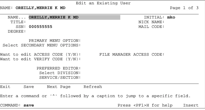 Figure 6:   NEW PERSON file is synchronized with NAME COMPONENTS file 