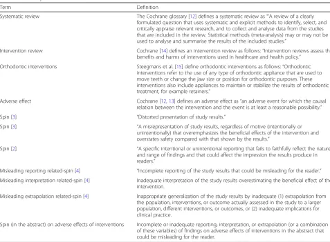 Table 1 Glossary of terms