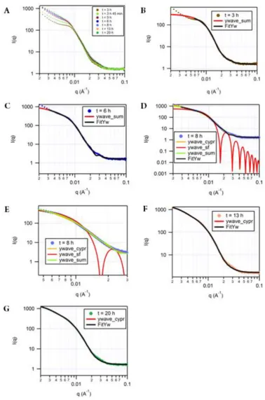 Figure 2.14. SAXS profiles of 3’ at different time points which prove the sphere-to-