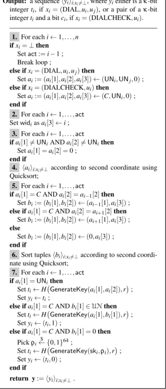 Figure 4: The Dialing program DLN sort realizing the Dialing program DLN abs for dialing round r, and users u 1 , 