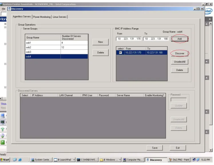 Figure 7. Intel® Agentless Computer Discovery window 