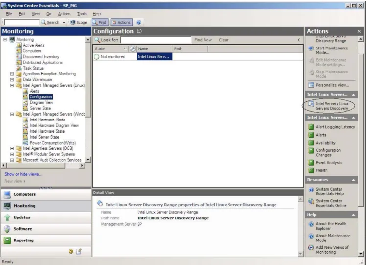 Figure 9. Linux* Server Discovery UI Launch point 