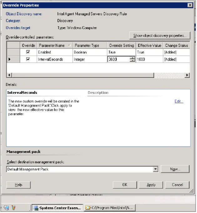 Figure 12. Override Properties window  
