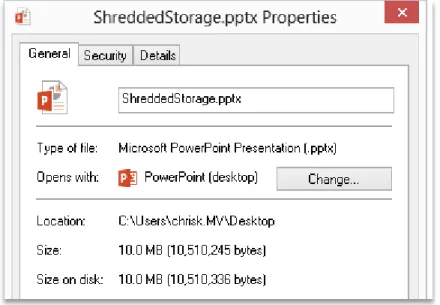 Figure 1: Windows File Properties of Test Document 