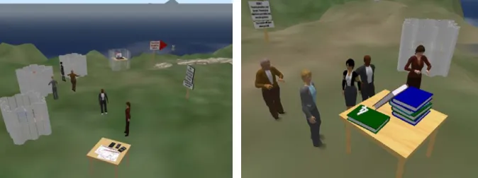 Figure 1: Entry point and location for the first task  in the OpenSim environment  