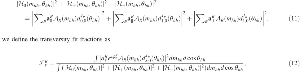 TABLE I.CPspin resonances. Note that spin 0 only has the 0 transversity parity of the full final state for differentcomponent.