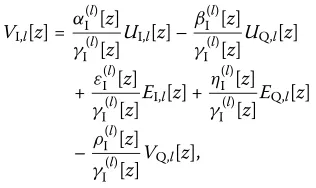 Figure 5 Discrete-time-linearized model of the lth second-order Q��M stage in a multistage Q��M with complex-valued signals andcoefﬁcients.