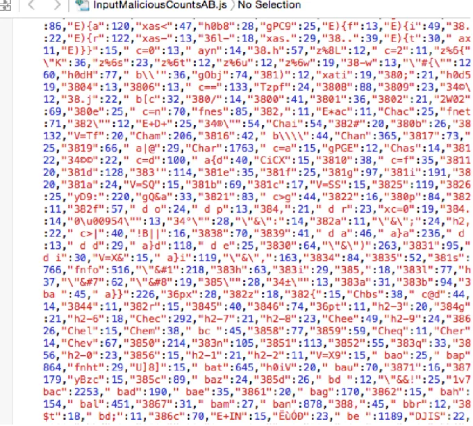 Figure 17: A snapshot of a pre-compiled malicious character level n-grams model of size four