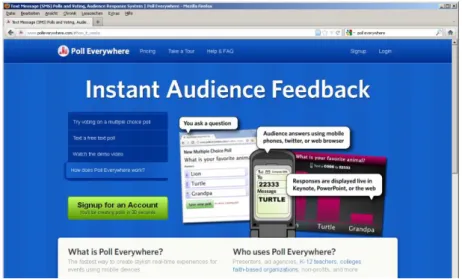 Fig. 3: Screenshot 1: How it works (http://www.polleverywhere.com/#how_it_works) 