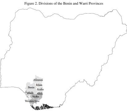 Figure 2. Divisions of the Benin and Warri Provinces 