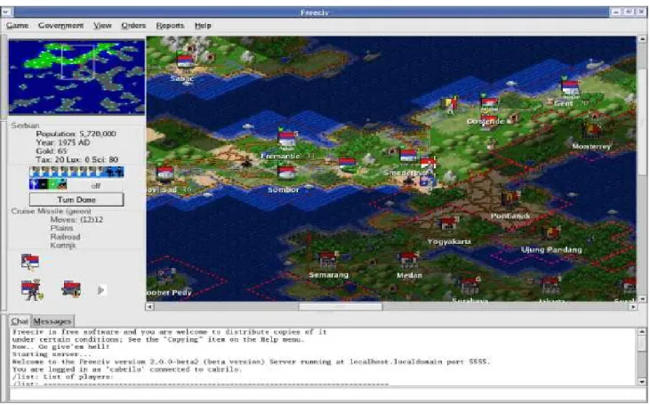 Figure 1: Screenshot of Freeciv user interface [9].