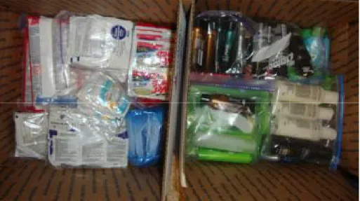 Figure 5: Hygienic items that are good to include are shampoos, baby wipes, tooth brushes and tooth paste, and deodorant