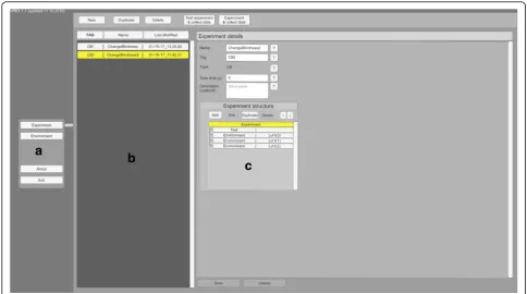 Fig. 1 A typical pipeline for an experiment. Creating the environments (a), building the experiment structure (b) and running the study in VR (c)
