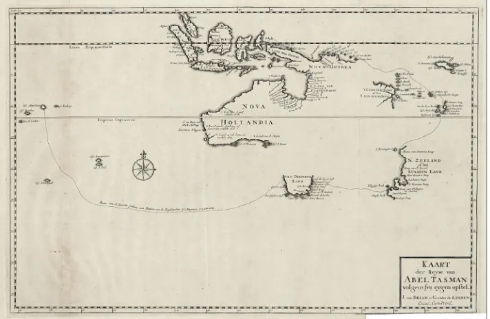 Figure 1: Chart of Tasman’s journey, 