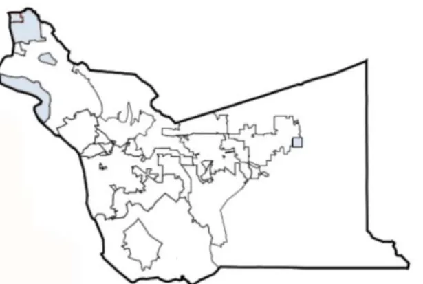 Figure 1 ­ Exclusive Operating Area  (white area)EXHIBIT A SCOPE OF WORK  A. CONTRACTOR’S RESPONSIBILITIES Contractor shall provide emergency ground ambulance services, as requested by the County’s Dispatch Center(s), to all areas within the “Exclusive Ope