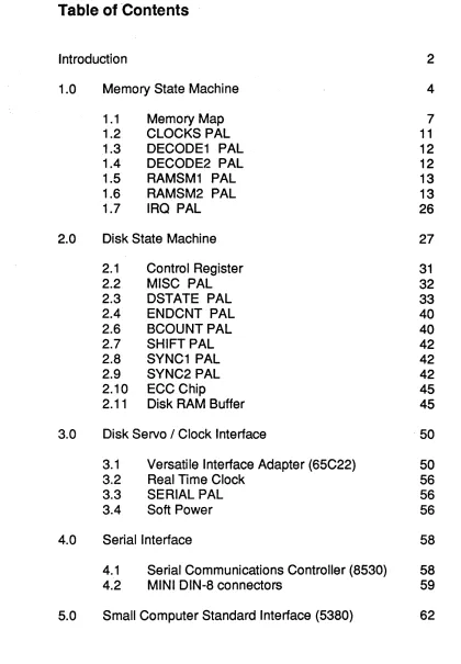 Table of 'Contents 