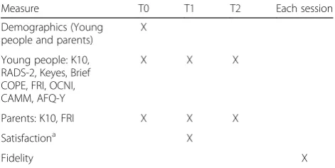 Table 2 Timing of measures used in Truce evaluation