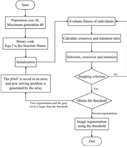 Fig. 1.  The flowchart of OTSU method based on IAGA. 