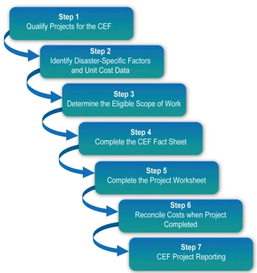 Figure 1:  Development and Processing of a CEF Estimate  2.1 STEP 1 – QUALIFY PROJECTS FOR THE CEF 