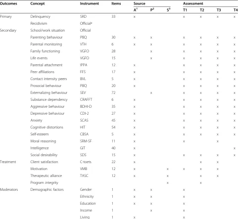 Table 1 Instruments at different assessments and informants