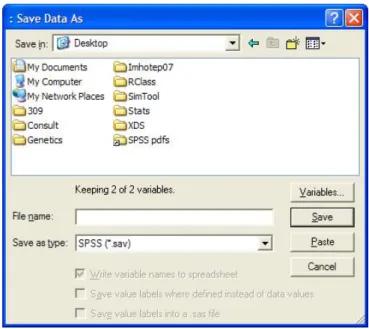 Figure 5.5: Save Data As dialog box.
