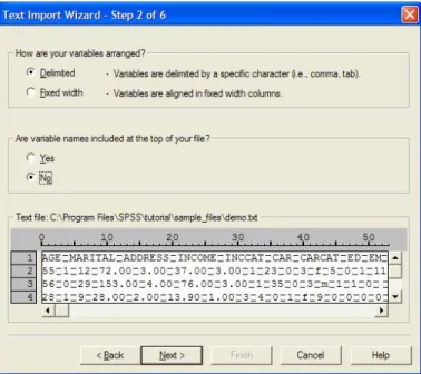 Figure 5.9: Text Import Wizard - Step 2 of 6.