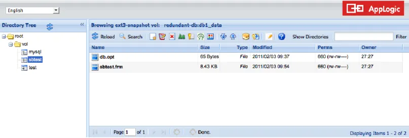 Figure 3: The CA AppLogic Volume Browser window. 