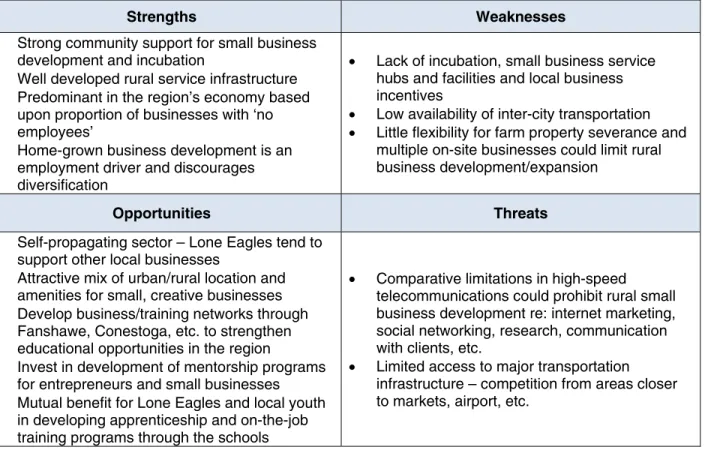 Figure 15 – SWOT for Lone Eagles 