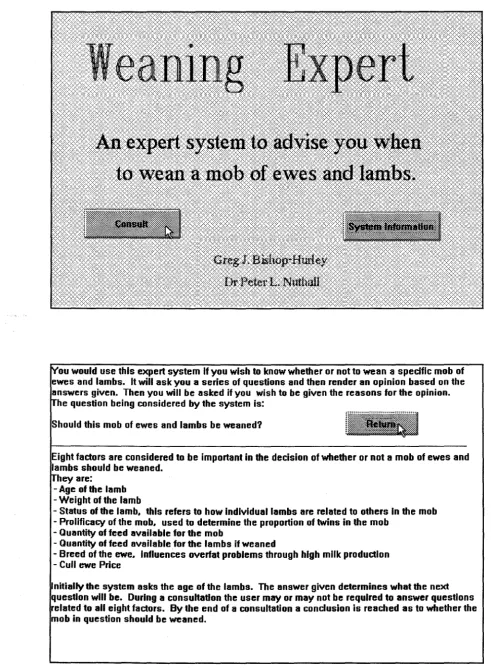 FIGURE FOUR EXPERIMENTAL WEANING SYSTEMS - INTRODUCTORY SCREEN SYSTEMS 