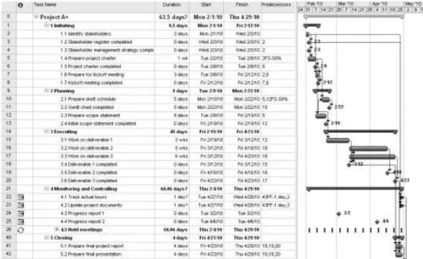 Figure 1-9. Screen shot from Microsoft Project 